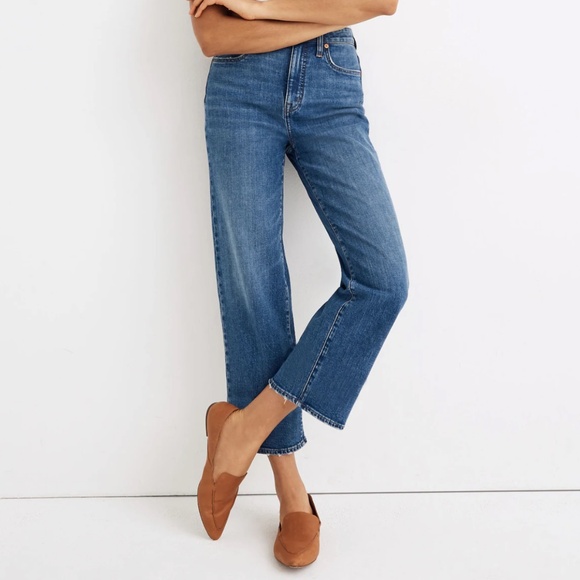 Madewell Curvy Slim Wide-Leg Crop Jeans in Newington Wash Size 26 - Picture 2 of 16